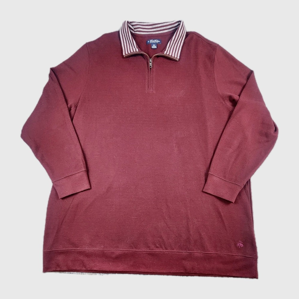 Brooks Brothers 2XLT Burgundy Quarter Zip Pullover Shirt Sweater Big Tall Golf‎